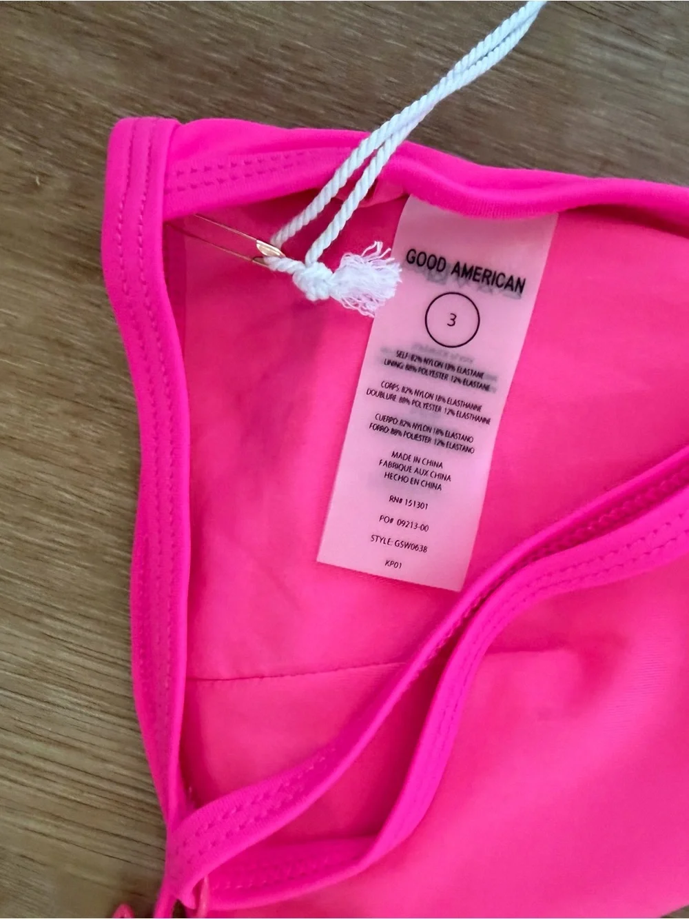 GOOD AMERICAN Women's Neon Pink Bikini Set with Matching Sarong